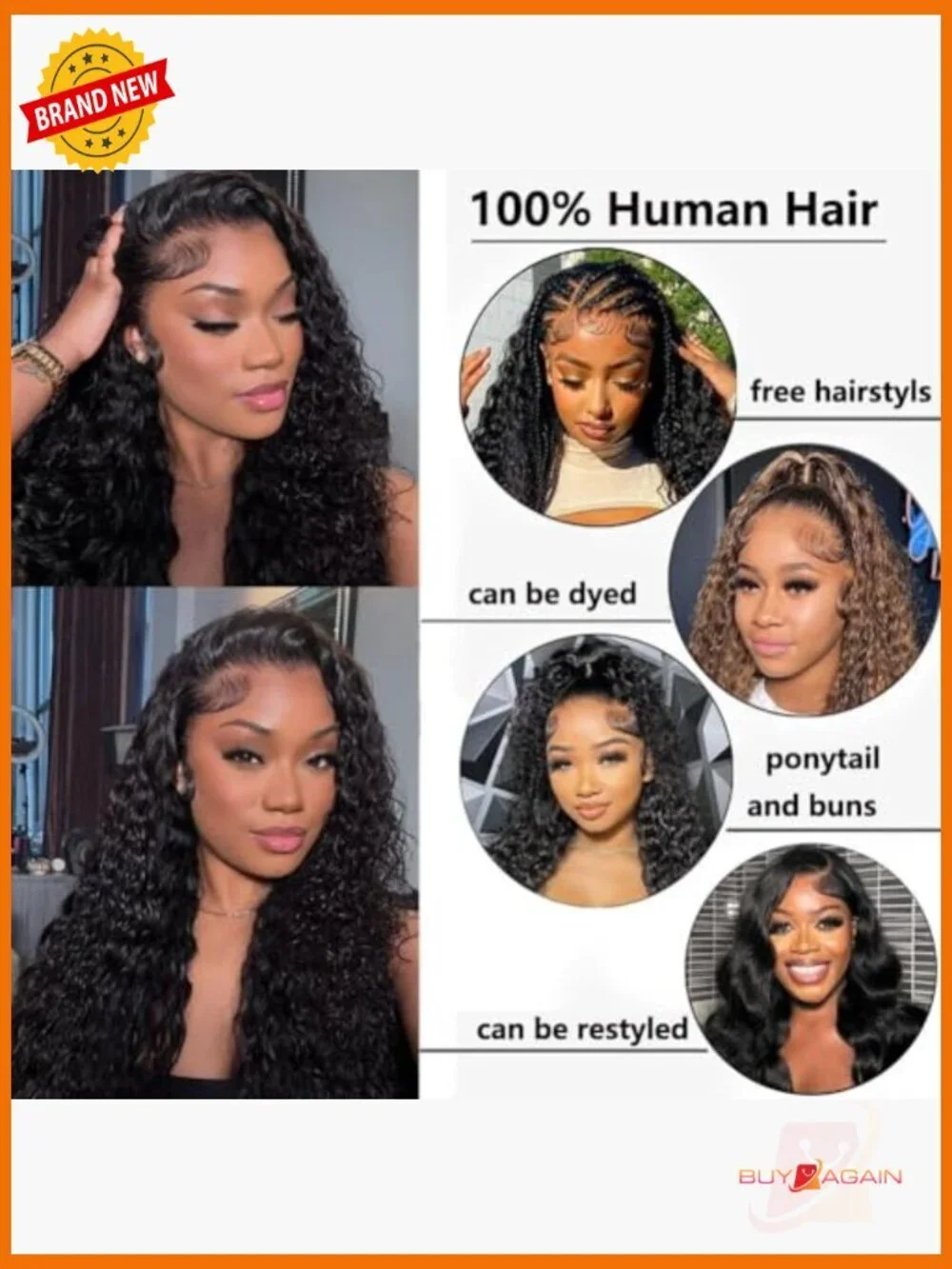 Water Wave Lace Front Wig 13x6 HD Human Hair 200 Density Pre Plucked